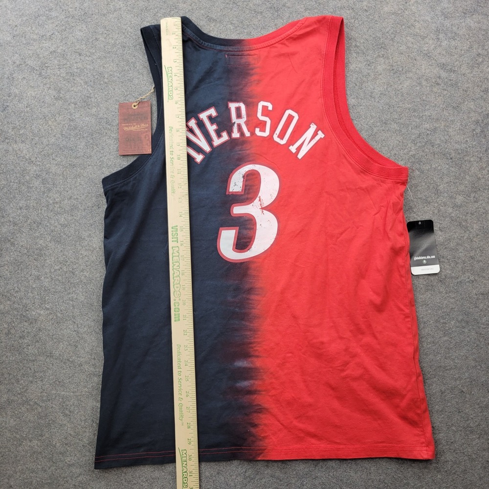 Philadelphia 76ers Jersey Men Large Allen Iverson Tie Dye Tank Top HWC Cotton - Picture 7 of 9